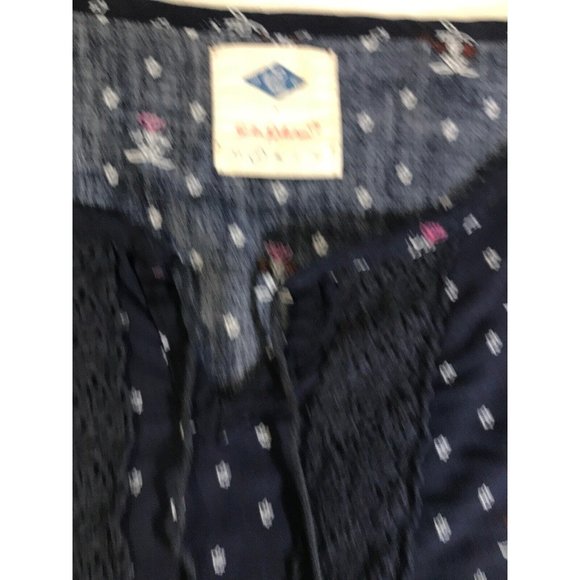 Junior Women’s Small Wild Blue Sadie Robertson Peasant Blouse Top - 3/4 Sleeves - Picture 3 of 11